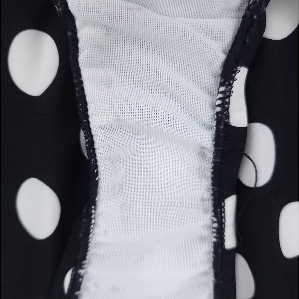 Jantzen One Piece Swimsuit Size 10 Black White Polkadot Bathing Suit - Picture 4 of 5
